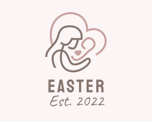 Maternity - Breastfeeding Mother Heart logo design