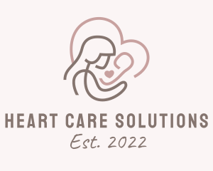 Breastfeeding Mother Heart logo design