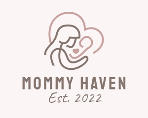 Breastfeeding Mother Heart logo design