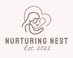 Breastfeeding Mother Heart logo design