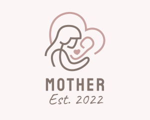 Breastfeeding Mother Heart logo design