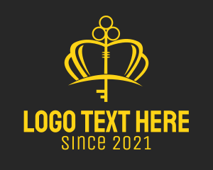 Yellow - Gold Crown Key logo design