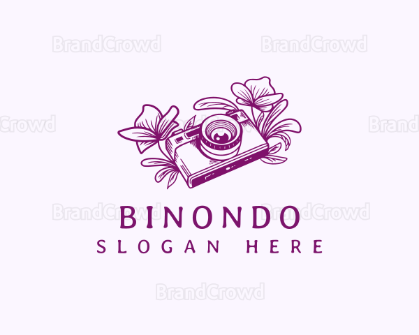 Camera Flower Photography Logo