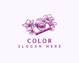 Camera Flower Photography Logo
