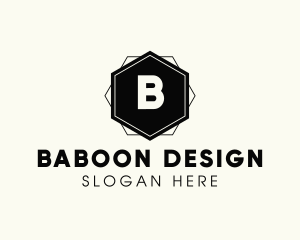 Geometric Hexagon Interior Design logo design