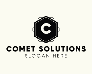 Geometric Hexagon Interior Design logo design