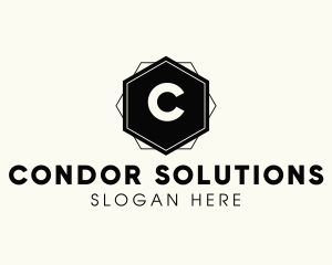 Geometric Hexagon Interior Design logo design