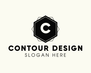 Geometric Hexagon Interior Design logo design