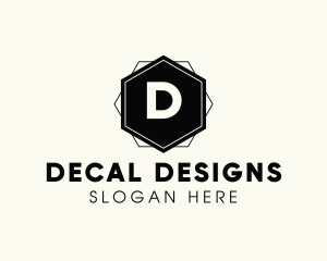 Geometric Hexagon Interior Design logo design