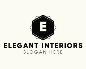 Geometric Hexagon Interior Design logo design