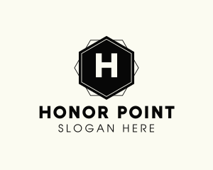 Geometric Hexagon Interior Design logo design