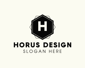 Geometric Hexagon Interior Design logo design