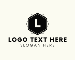 Geometric Hexagon Interior Design Logo