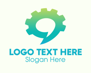 Pm - Cog Chat Messaging App logo design