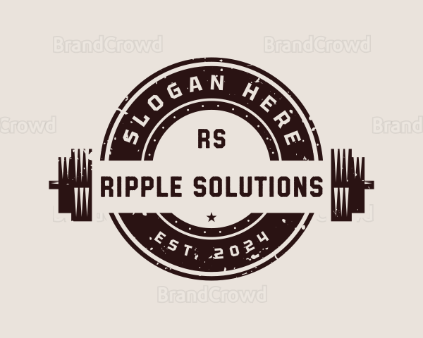 Gym Fitness Barbell Logo