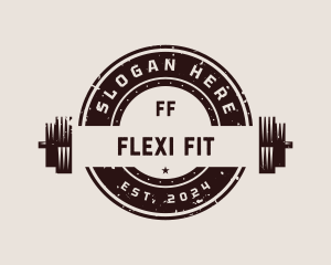 Gym Fitness Barbell logo design