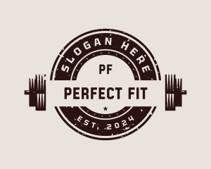 Gym Fitness Barbell logo design