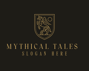 Mythical Unicorn Shield logo design