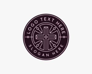 Retreat - Spiritual Worship Cross logo design