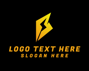 Energy - Thunder Bolt Letter B logo design