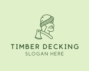 Old Man Lumberjack logo design