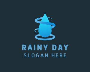 Raining - Blue Water Droplet logo design