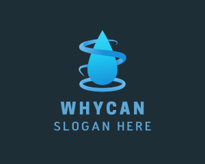 Wash - Blue Water Droplet logo design