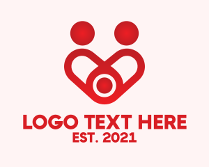Social Service - Red Family Heart logo design