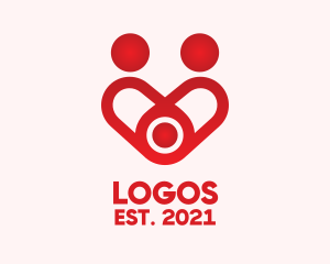Humanitarian - Red Family Heart logo design