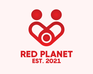 Red Family Heart  logo design