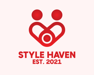 Humanitarian - Red Family Heart logo design