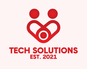 Health Center - Red Family Heart logo design