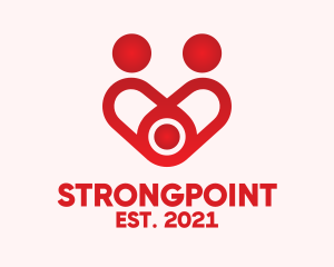 Volunteer - Red Family Heart logo design