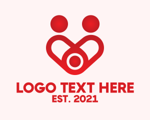 Family Plan - Red Family Heart logo design