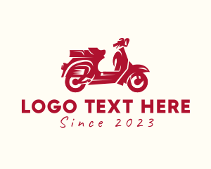 Riding - Quirky Retro Scooter logo design
