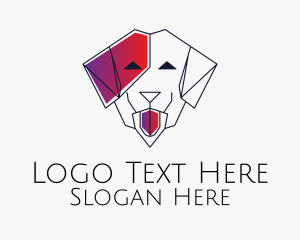 Black Hexagon - Dog Line Art Veterinary logo design