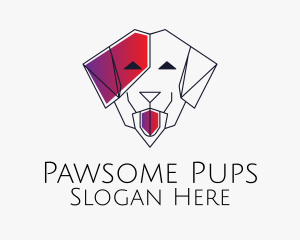 Dog Line Art Veterinary logo design