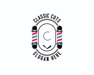 Barber Haircut Grooming logo design