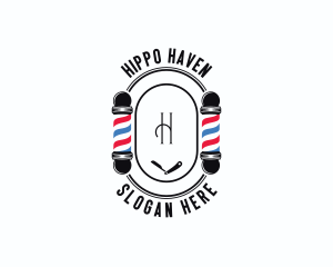 Barber Haircut Grooming logo design