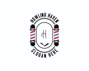 Barber Haircut Grooming logo design