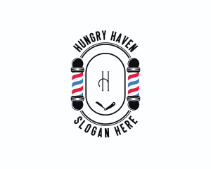 Barber Haircut Grooming logo design