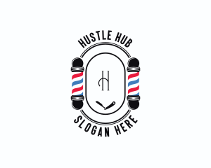 Barber Haircut Grooming logo design