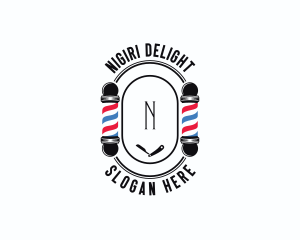 Barber Haircut Grooming logo design