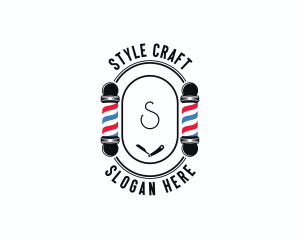 Barber Haircut Grooming logo design