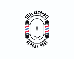 Barber Haircut Grooming logo design