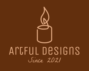 Beige Candle Light logo design