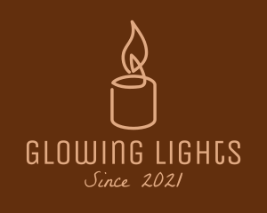 Beige Candle Light logo design