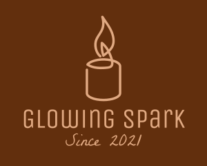 Beige Candle Light logo design