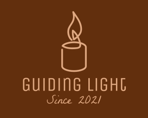 Beige Candle Light logo design