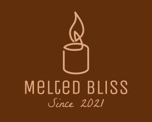 Beige Candle Light logo design